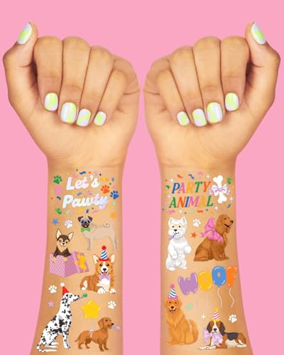 xo, Fetti Dog Temporary Tattoos - 52 Glitter Styles