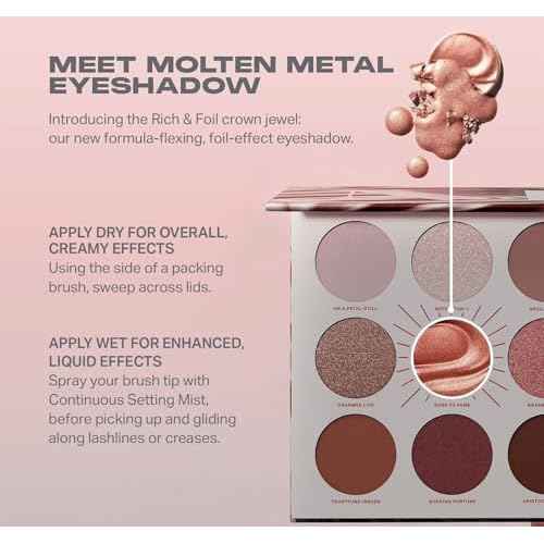 Morphe Rich & Foiled Artistry Palette - 9-Pan Metallic Eye Makeup Palette with Luxe Mattes, Shimmers, and Foil-Finishes - Mauve & Pink Colors with Luminous Shine - Rose to Fame (0.35 oz)