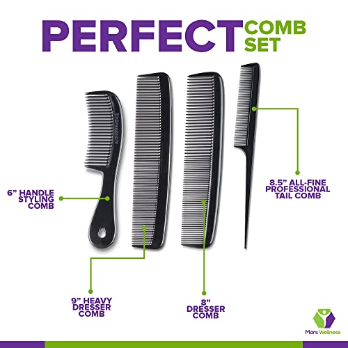 Mars Wellness 4 Piece Professional Hair Comb Set