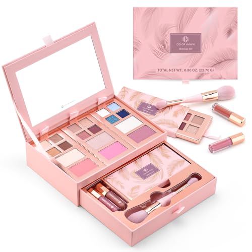 Color Nymph Makeup Palette Set - 12 Colors Eyeshadow, Blush & Brush Kit