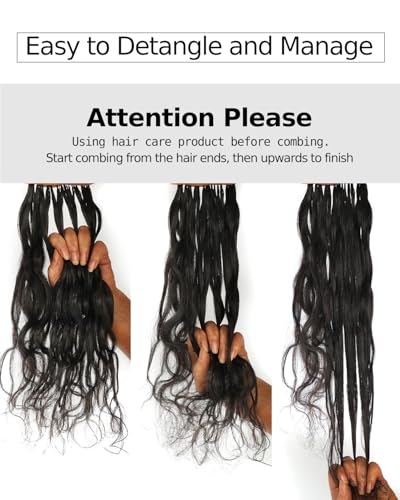 BEEOS 16 Inch Body Wave Human Crochet Hair - Knotless, Easy to Detangle