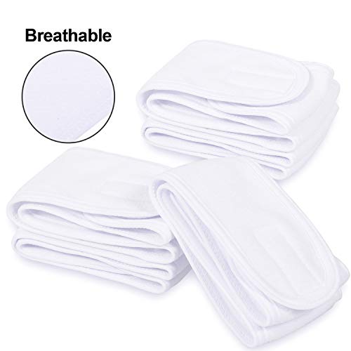 Spa Headband 4-Pack, Stretchy Terry Cloth Hair Wrap