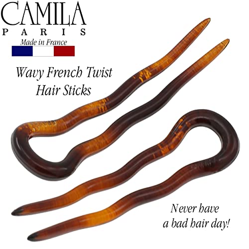 Camila Paris AD823 French Twist Hair Sticks - Tortoise Shell Bun Pins