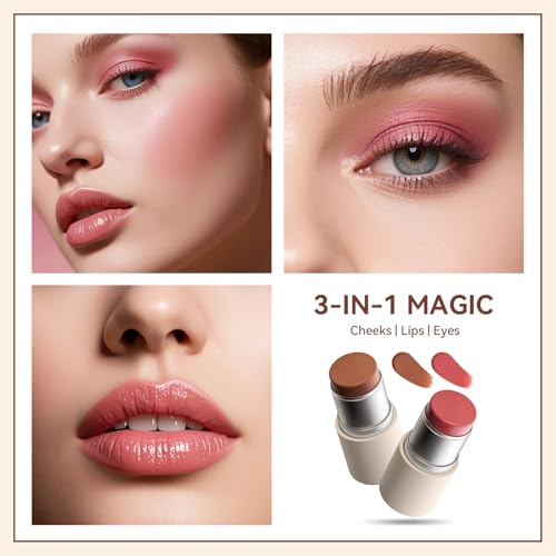 MAANGE Multi-Use Blush Stick – Cream Blush for Cheeks, Eyes & Lips