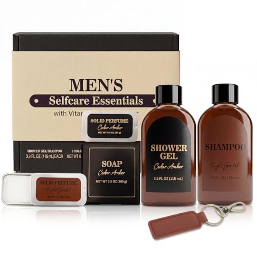 Cedar & Sandal 6-Pc Men's Grooming Gift Set with Shampoo & Body Wash