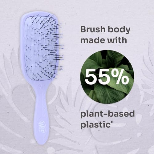 Wet Brush Go Green Thick Hair Paddle Detangling Brush, Purple - Ultra-Soft IntelliFlex Bristles With AquaVent - Gently Loosens Knots While Minimizing Pain - Curly, Coarse, Long, Wet & Dry Hair