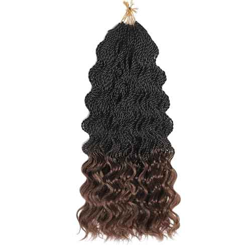 Wavy Senegalese Twist Crochet Braids 6packs/lot 22Inch 35Strands/Pack Synthetic Crochet Hair Curly Twist Braiding Hair (22 Inch, T30#)