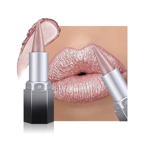Pink Metallic Lip Liner & Lipstick Combo Set with Cone Tip