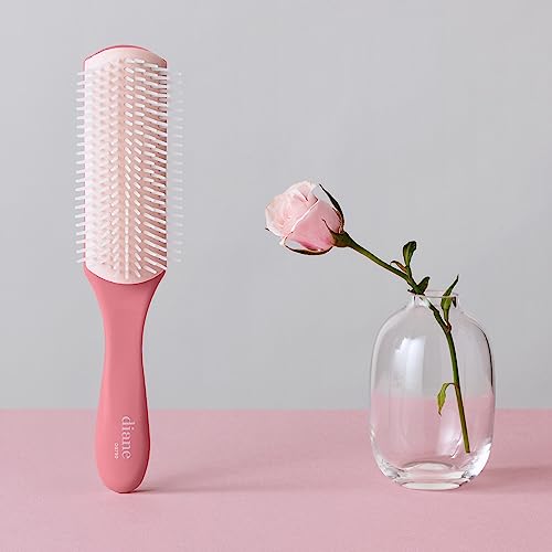 Diane Pro Nylon Pin Styling Hairbrush for Detangling, Separating, Shaping, and Defining Wet or Curly Hair, Heat-Resistant, Anti-Static, Hair Care Essential, Pink