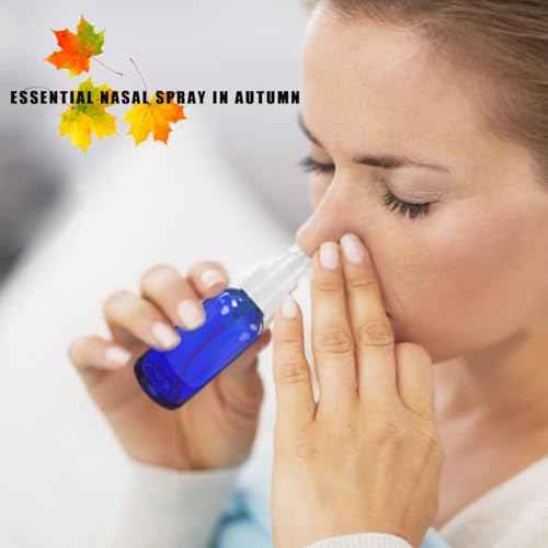 Nasal Spray Bottle 8Pcs 1oz (30ml),Empty Nose Spray Bottle,Glass Nasal Spray Bottles with Funnel, Dropper,Label,Cobalt Blue Glass Press Spray Head Refillable Portable Fine Mist Travel Bottle