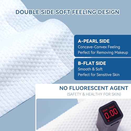 Disposable Face Towel,ISHOWBEST 60 Count Clean Face Towels, Biodegradable Cotton Towelettes Disposable for Sensitive Skin, Skin Care, Makeup Remover, Facial Cleansing Wipe, 1 Pack
