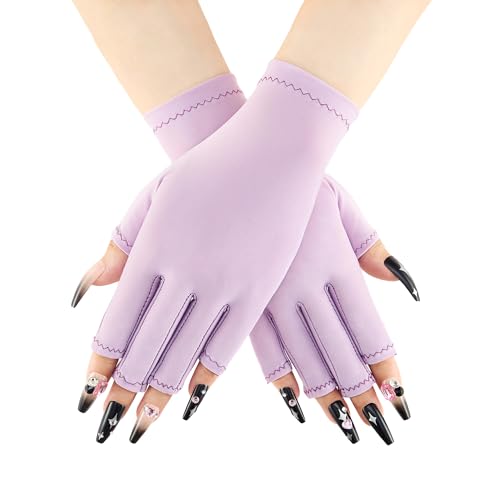 COOLJOB Anti-UV Gloves for Nail Lamp - UPF 50+ Fingerless Manicure Gloves