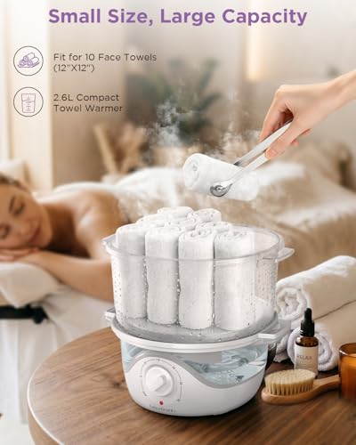 Hot Towel Warmer 2.6L - Spa Facial Steamer with Auto-Off
