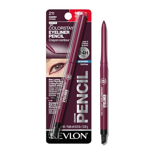 Revlon ColorStay Waterproof Eyeliner Pencil Cherry 0.01oz - Long Lasting, Smudge-Proof Makeup