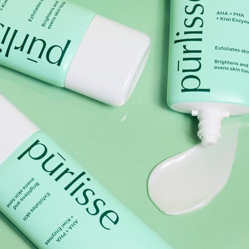 p?rlisse AHA & PHA Flash Facial Exfoliant - Gentle Brightening Mask to Help Gently Refine Texture, Clear Pores & Even Skin Tone - Enriched with Fruit Enzymes to Support Skin Barrier (1.7 oz)