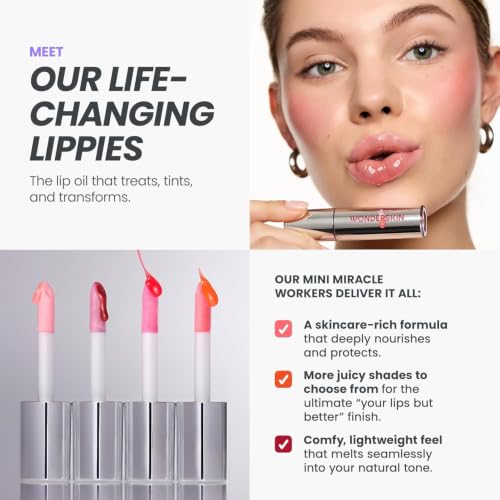 Wonderskin Lip Oil Rehab Serum Honey Tinted Hydrating Lip Oil for Soft & Glossy Lips
