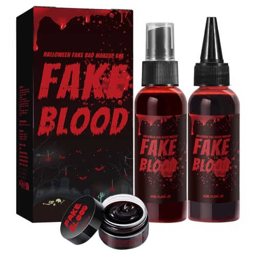 Fake Blood Makeup Kit – Spray, Drip & Gel for Halloween SFX