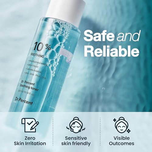 Soothing 10% Toner ? Instant Calming Toner with CICA & Heartleaf, Redness Relief, Cooling & Hydration, Strengthens Skin Barrier for Sensitive, Acne-Prone Skin, Korean Skincare, 10.14 fl oz