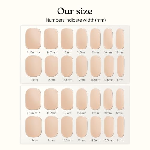 Heyhae Semi Cured Gel Nail Strips - Neutral Jelly Clean Girl Set (28 Strips)