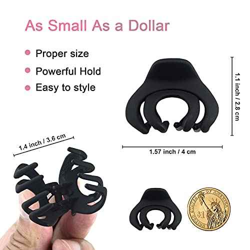 Small Hair Clips for Women Girls Kids, Tiny Hair Claw Clips for Thin/Medium Thick Hair, 1.5 Inch Mini Hair Jaw Clip, Nonslip Matte Octopus Claw Clip, 10 Pack with Gift Box, Black & Tortoise
