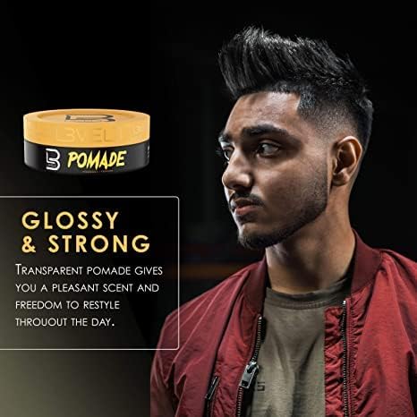 L3 Level 3 Pomade for Men - Long-Lasting Hold with Keratin
