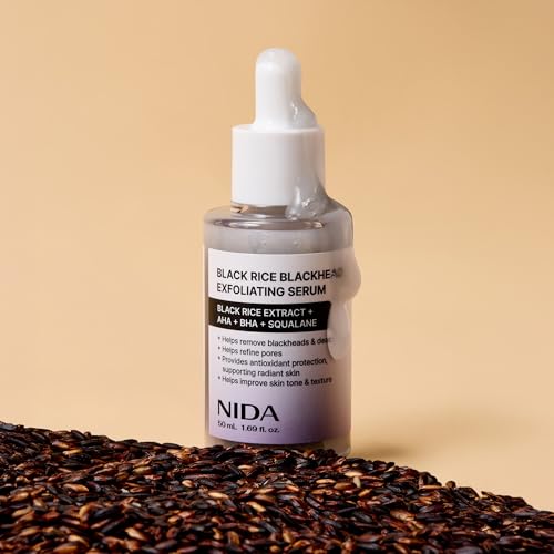 NIDA Black Rice Exfoliating Serum | 50ml Face Scrub for All Skin