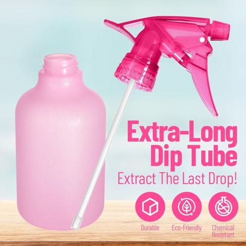 Alpree 3-Pack 12oz Refillable Spray Bottles - Colored Squirt & Cleaning Solutions