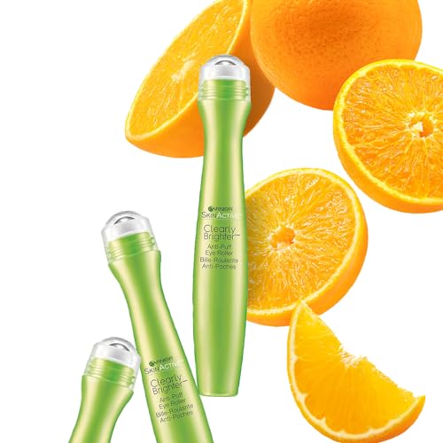 Garnier Clearly Brighter Anti-Puff Eye Roller, 0.5 Fl Oz (15mL), 3 Count (Packaging May Vary)
