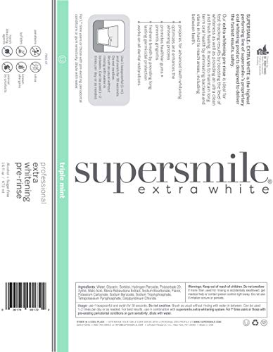 Supersmile Extra Whitening Pre-Rinse - Clinically Formulated Pre-Brush Dental Mouthwash, 16 Fl. Oz (1-Bottle)