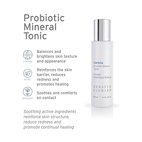 Kerstin Florian Clarifying Probiotic Mineral Tonic | Detoxifying Toner for Face & Body | Natural Skincare to Clarify and Regulate Oily Skin & Clear Pores | Gentle Formula for Women & Men (3.4 fl oz)
