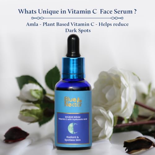 Blue Nectar Daily Face Moisturizer with Natural Vitamin E & Vitamin C (1.7 Fl Oz) and Vitamin C Face Serum with Natural Hyaluronic Acid (1 Fl Oz)
