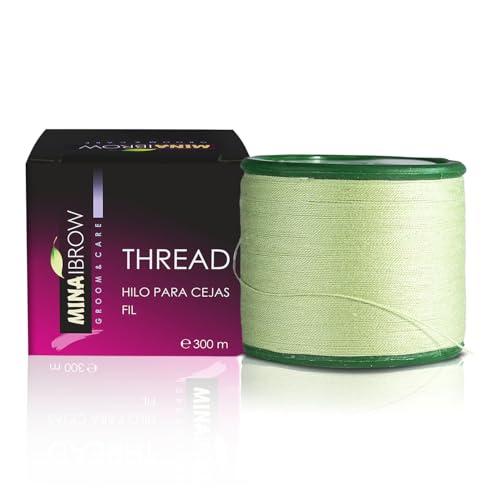 MINA iBROW Thread 1 Spool X 300m | Eyebrow Organic Cotton Thread |Tool for Upper Lip Chin Forehead Ibrow Hair Removal | for Perfect Eyebrow Sculpting | Pack of 1