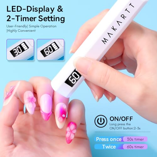 Makartt Handheld UV LED Nail Lamp - Cordless Mini Flash Cure Light