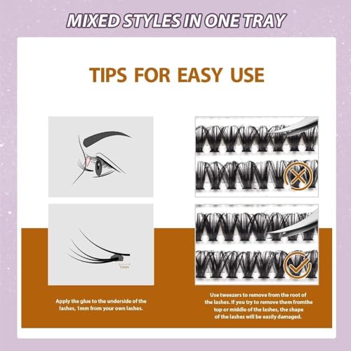 Cluster Eyelash Extensions Kit - 640PCS Volume Lashes