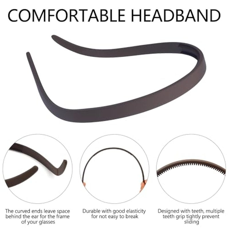 Comfortable Headbands for Glasses Wearers - 6 Pack Non-Slip Hairbands