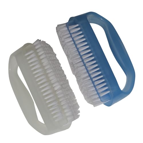 Nail Brush Set with Cuticle Cleaner - Soft Nylon Bristles, Pack of 2