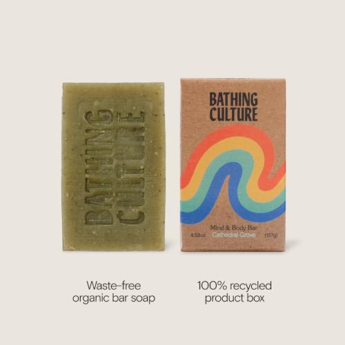 Bathing Culture, Natural Organic Soap Bar for Body, Exfoliating Bar Soap, Infused with Chlorella, Comfrey Root & Aloe, Natural, Biodegradable, Vegan Personal Care, 4.58 oz, 127 g