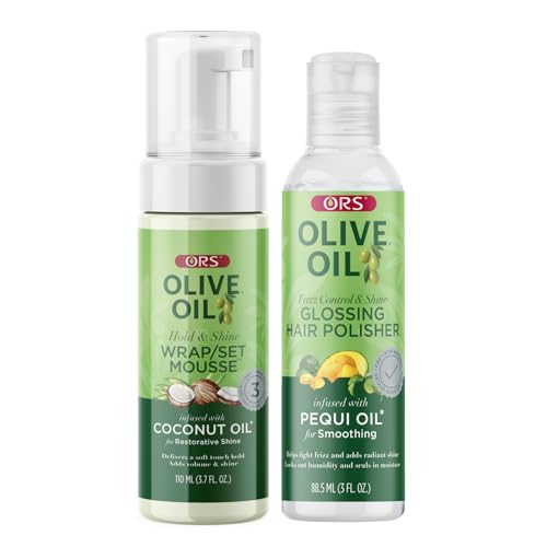 ORS Olive Oil Hair Polisher & Mousse Set for Frizz Control