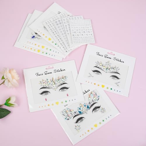 Face Gems Sticker Kit - Reusable Rhinestone Jewels for Festivals