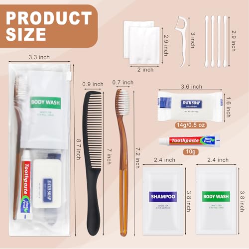 50 Sets Toiletry Kits Homeless Personal Hygiene Kit Bulk Homeless Care Package Supplies Travel Toiletry Kit Homeless Hygiene Kit Bulk for Men Women Charity Disposable Toiletry Kit(8-IN-1)