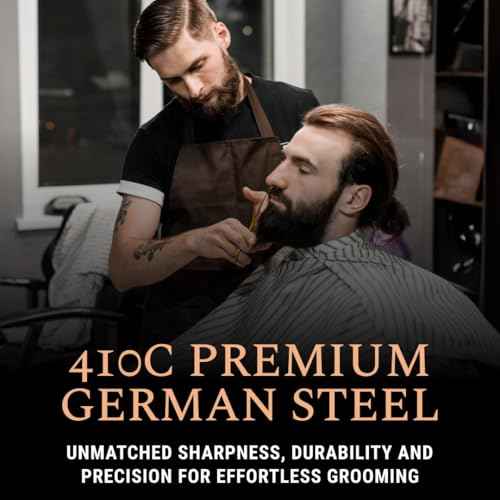 Ontaki Brass Grooming Kit - 5 in, Golden Brass - Beard Trimming Scissors, Mustache Comb & Beard Comb, Carrying Pouch