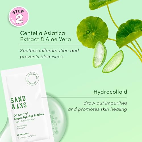 Sand & Sky Pimple Patches for Face Hydrocolloid Acne Patches with Salicylic Acid & Tea Tree Oil - Blemish Spot Patches for Whiteheads, 75 Patches