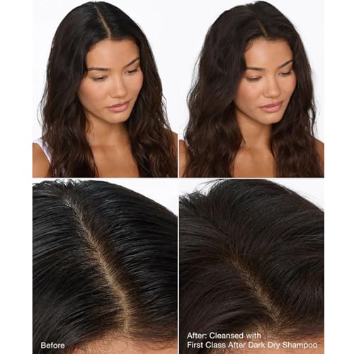 IGK First Class After Dark Charcoal Dry Shampoo for Dark Hair | Soft Brown Tinted Formula, No White Residue | Deep Cleansing, Oil Absorbing & Odor Eliminating | 6.5 oz
