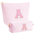 Pink Personalized Makeup & Toiletry Bag Set for Teen Girls - Trendy Gift for 10-18 Year Old Women, Teacher Appreciation, Travel Organizer - Btffitting