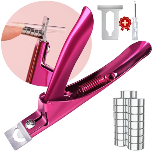 GA&EN Adjustable Acrylic Nail Trimmer with Magnet Sizers & Extra Blade