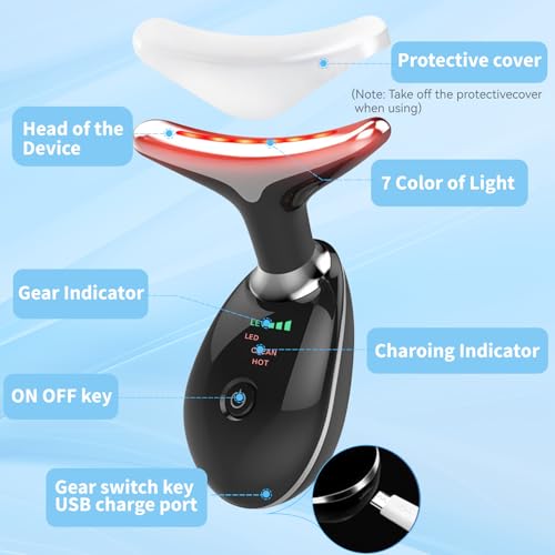 7-Color Face and Neck Massager with 3 Massage Modes