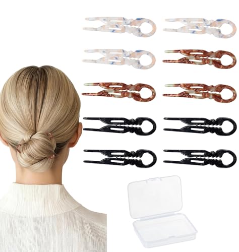 Sunolga French Hair Pins Set, 10 PCS Curved Hairpins for Women