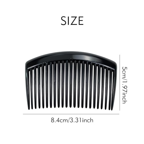 28 Pack Black Small Plastic Hair Side Comb With Long Teeth Hairpins Grips Barrettes Clamps Bows for Women Bridal Wedding Veil Decorative Headpiece French Twist Updo Bun Accessories