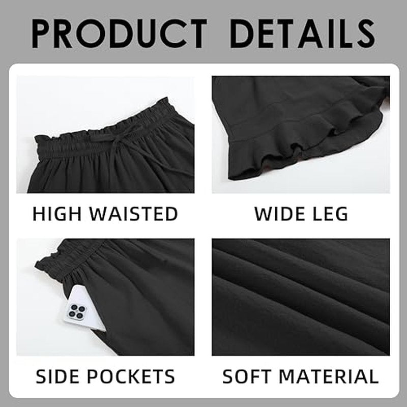 High-Waisted Women's Linen Shorts with Ruffle Detail