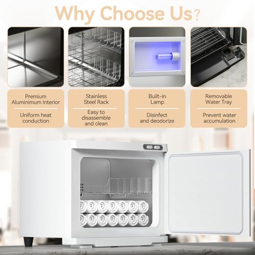 23L Hot Towel Warmer with UV Light for Spa & Salon